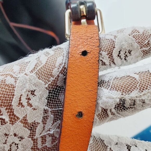 Dooney Bourke Serena Small Hobo Bucket Shoulder Bag Navy Orange - Picture 15 of 16